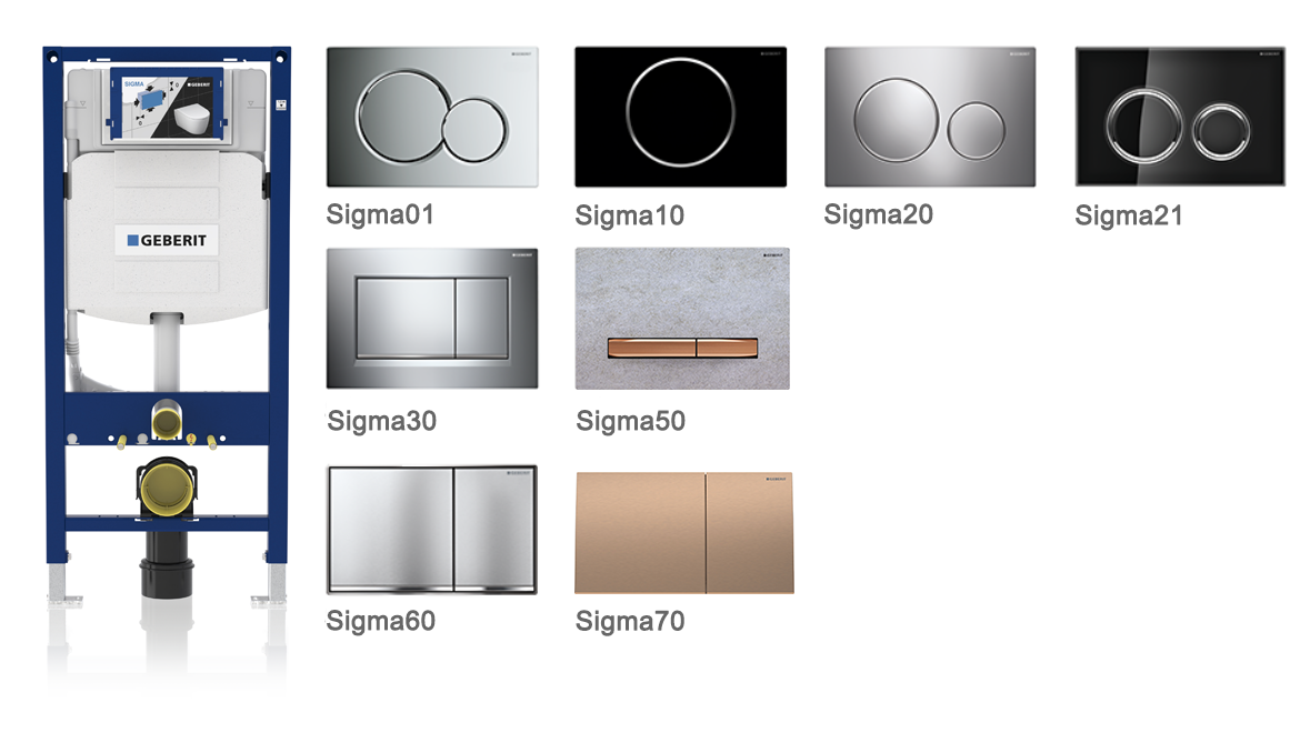 Смывной бачок и клавиши смыва Geberit Sigma