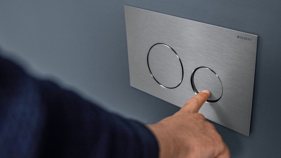 Элегантная кнопка смыва унитаза из серии Geberit Sigma40 Элегантная кнопка смыва унитаза из серии Geberit Sigma40