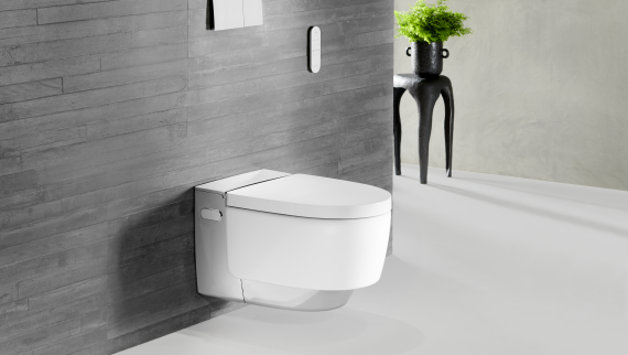 Geberit AquaClean Mera Comfort с хромированным покрытием и пультом дистанционного управления Sigma70