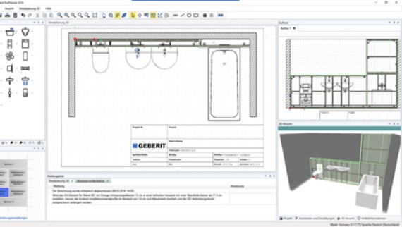 Детальное 3D проектирование в Geberit ProPlanner