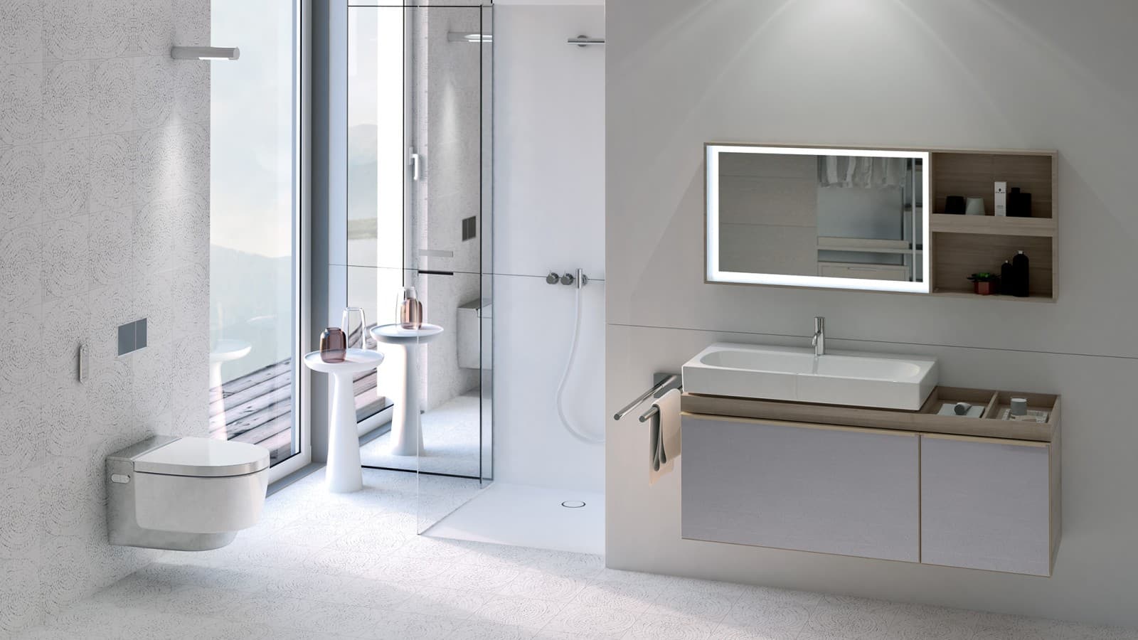 Ванная комната с унитазом-биде Geberit AquaClean Mera Ванная комната с унитазом-биде Geberit AquaClean Mera