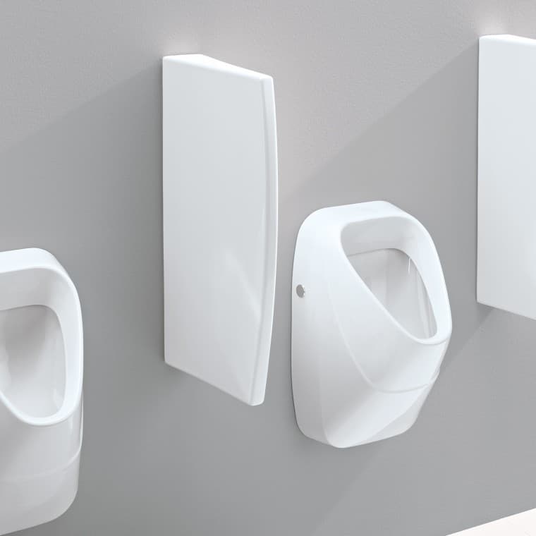 Керамические писсуарные перегородки Geberit со скрытым креплением Керамические писсуарные перегородки Geberit со скрытым креплением