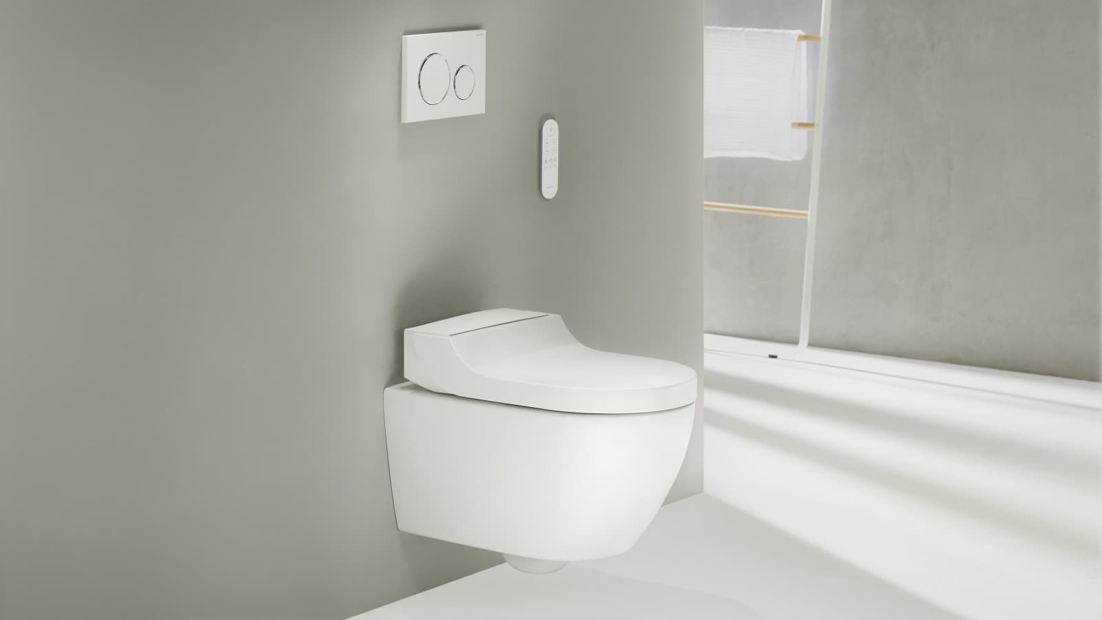 Geberit AquaClean Tuma Comfort с пультом дистанционного управления Sigma20 Geberit AquaClean Tuma Comfort с пультом дистанционного управления Sigma20