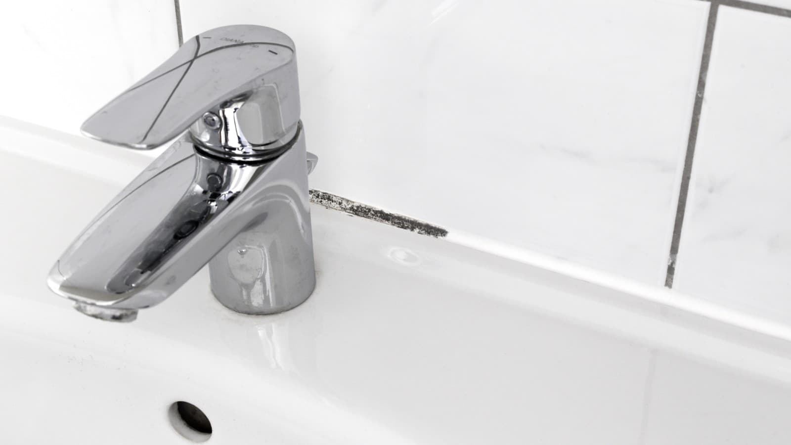 Плесень в швах в ванной Плесень в швах в ванной